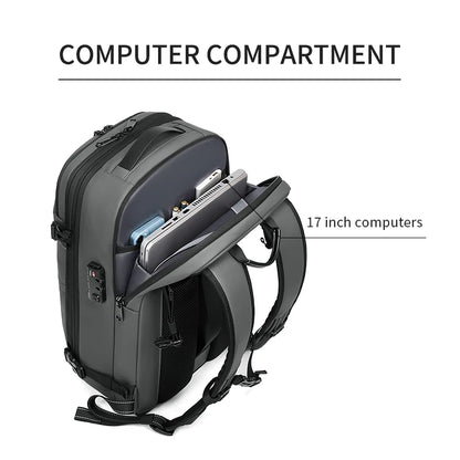 Men Travel Backpack vacuum compression 17 inch Laptop Backpack Business Large Capacity school Backpack Expanded Hiking backpack